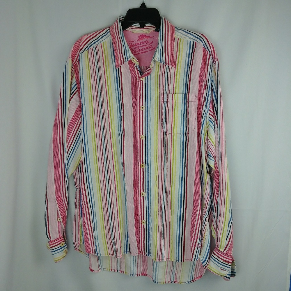 Tommy Bahama 100% Linen Long Sleeve Shirt Men's XL